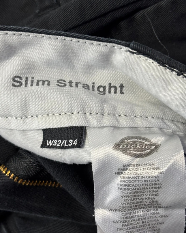 Dickies Black Slim Straight Work Pants