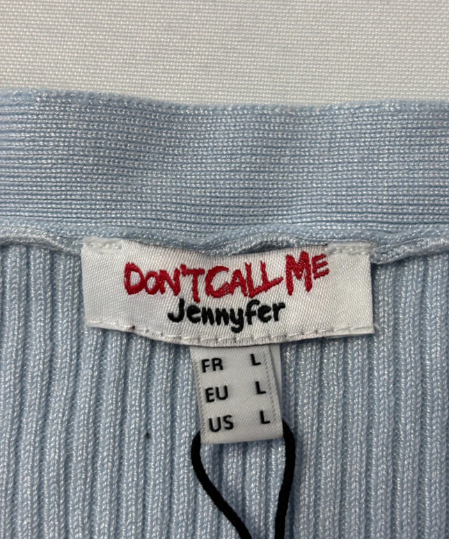 Don't Call Me Jennyfer Sky Blue Ribbed Knit Button-Down Mini Dress W/Tags