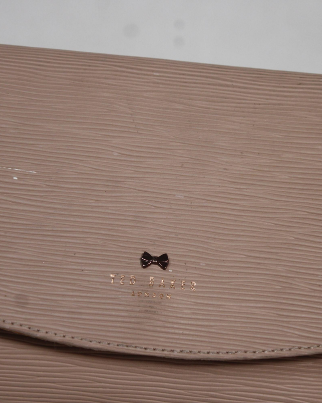 Ted Baker Taupe Textured Envelope Clutch Bag