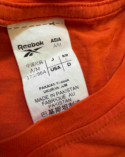 Reebok Bold Logo Graphic Burnt Orange T-Shirt - S