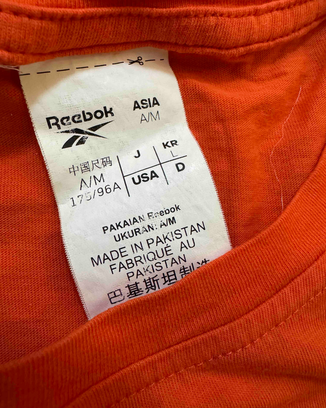 Reebok Bold Logo Graphic Burnt Orange T-Shirt - S