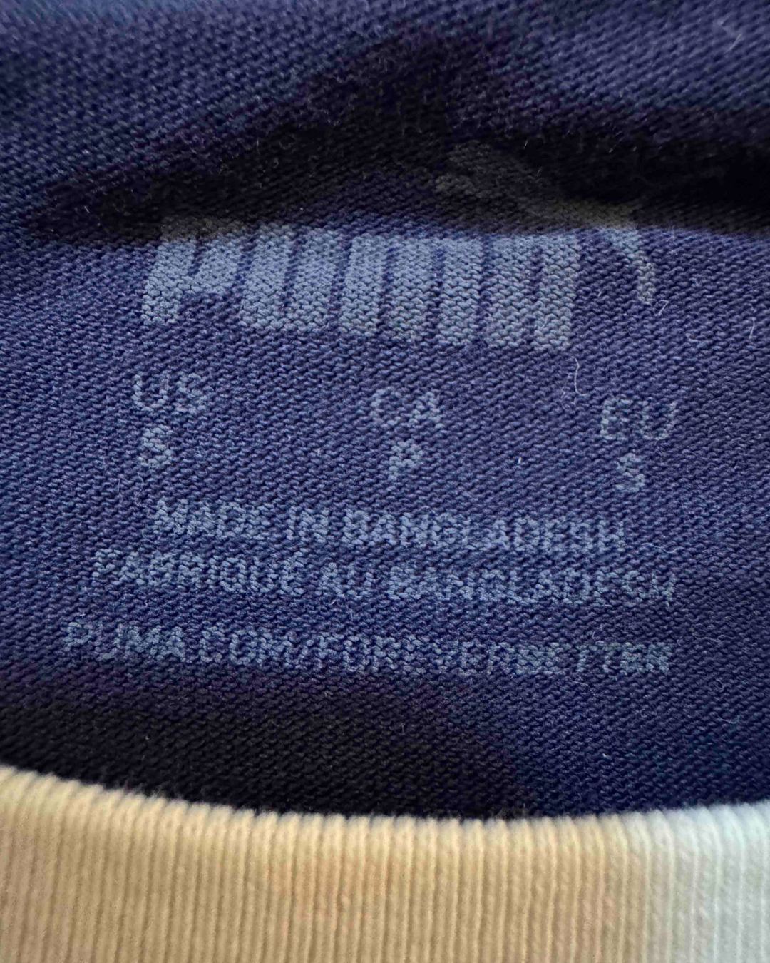 Puma Tricolor Navy, White & Red Panel Logo T-Shirt - S