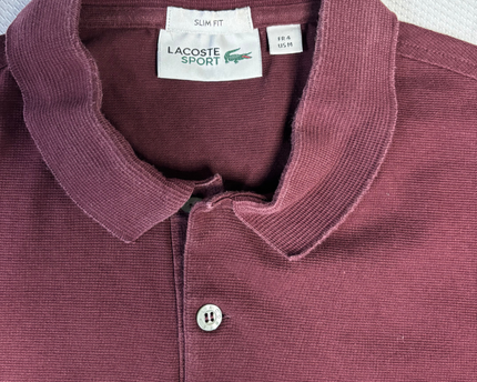 Lacoste Sport Burgundy Slim Fit Men's Polo Shirt