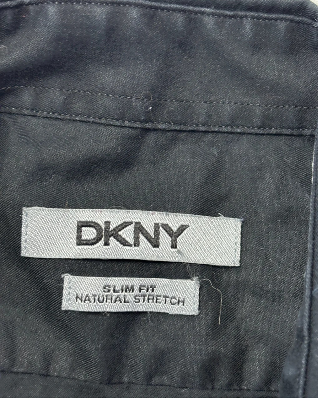 DKNY Black Slim Fit Natural Stretch Button-Down Shirt