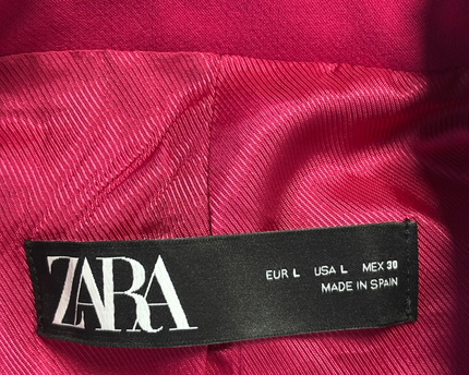 Zara Pink Satin Lapel Tailored Blazer