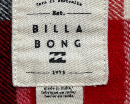 Billabong Red Plaid Flannel Button-Down Shirt