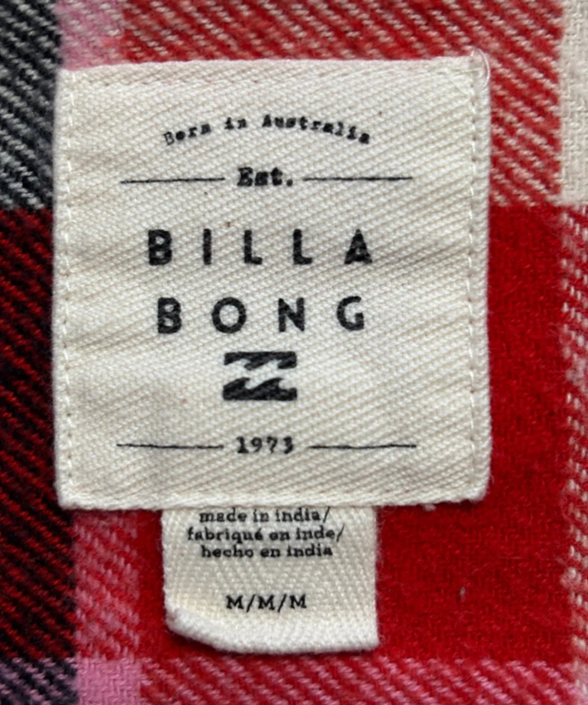 Billabong Red Plaid Flannel Button-Down Shirt