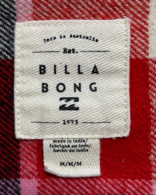 Billabong Red Plaid Flannel Button-Down Shirt