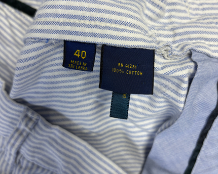 Polo Ralph Lauren Blue and White Striped Classic Fit 9" Shorts