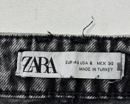 Zara Grey High-Waisted Wide Leg Jeans