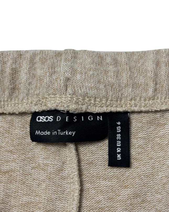 ASOS DESIGN Beige Marl Knit Drawstring Jogger Pants