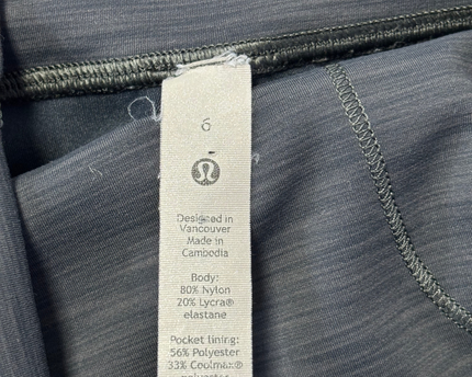 Lululemon Dark Grey High-Rise Activewear Biker Shorts