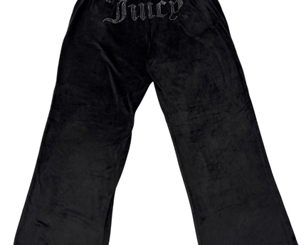 Juicy Couture Black Velour Wide-Leg Sleepwear Pants