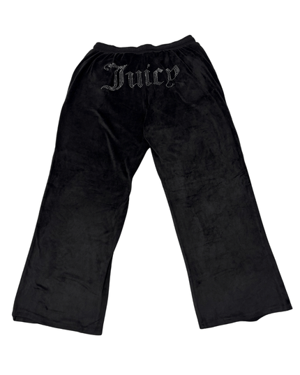 Juicy Couture Black Velour Wide-Leg Sleepwear Pants