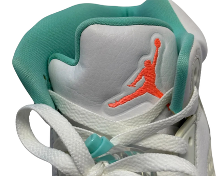 Jordan White/Teal/Orange Air Jordan 5 Retro GS Sneakers