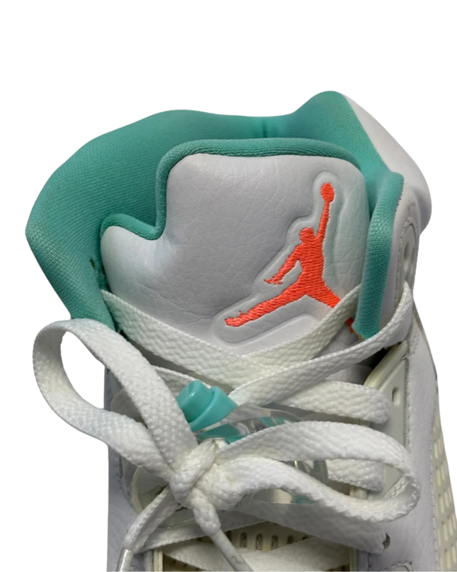 Jordan White/Teal/Orange Air Jordan 5 Retro GS Sneakers