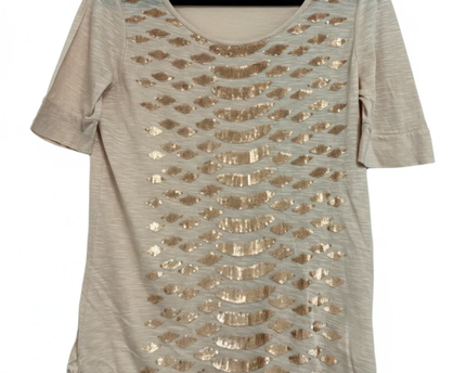 Calvin Klein Jeans Beige Sequin Patterned Top