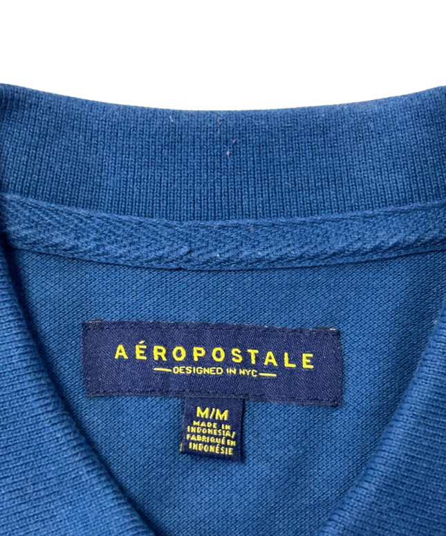 AÉROPOSTALE Blue A87 Tipped Piqué Polo Shirt