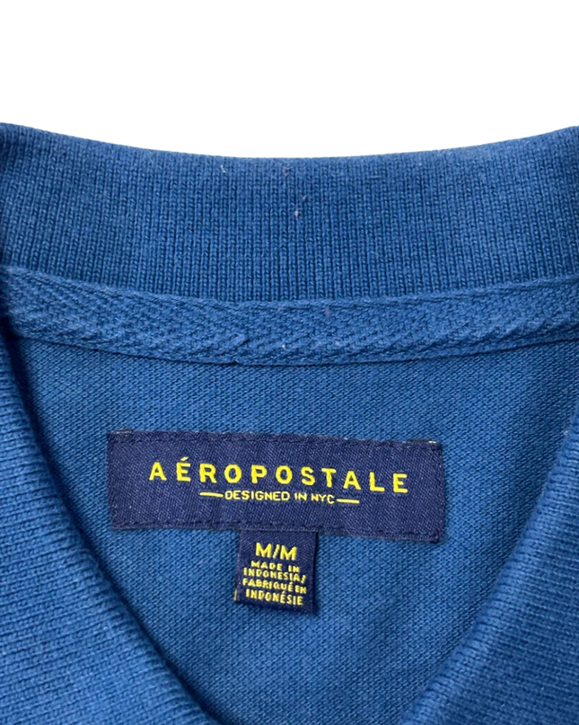 AÉROPOSTALE Blue A87 Tipped Piqué Polo Shirt