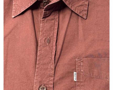 Levi's Maroon Long-Sleeve Button-Down Cotton Shirt