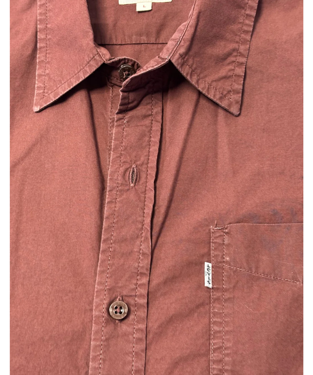 Levi's Maroon Long-Sleeve Button-Down Cotton Shirt