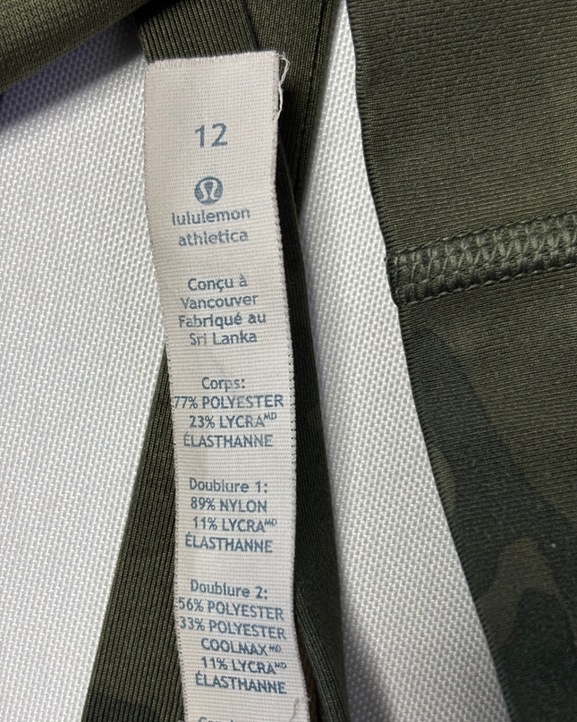 Lululemon athletica Green Camo Multi-Strap Cross-Back Sports Bra