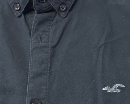 Hollister Navy Blue Muscle Fit Epic Flex Stretch Shirt