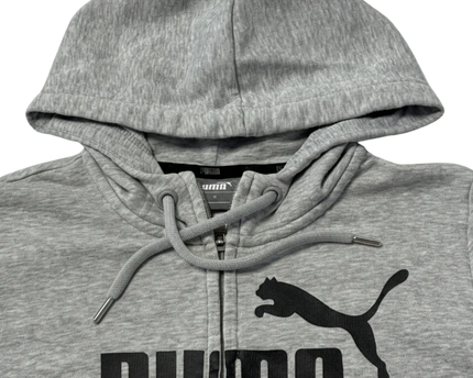 Puma Grey Full-Zip Athletic Hoodie