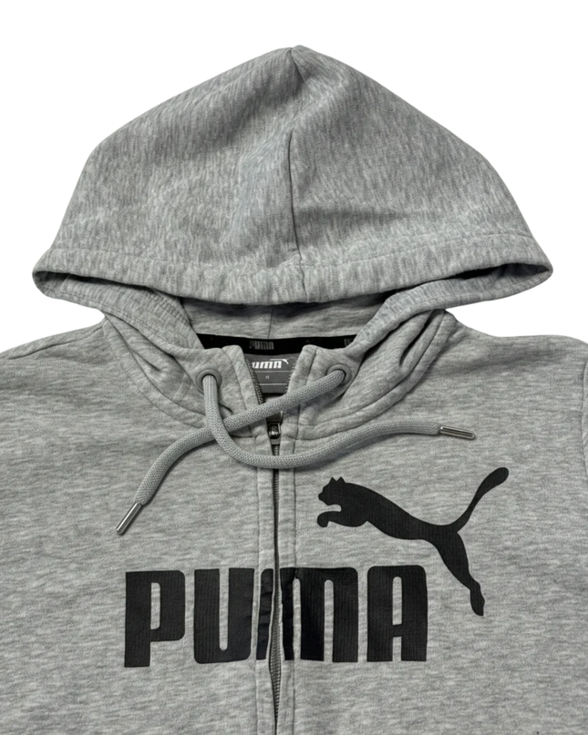 Puma Grey Full-Zip Athletic Hoodie