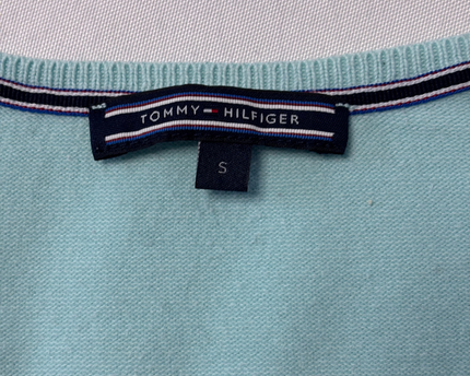 Tommy Hilfiger Mint Green V-Neck Lightweight Knit Sweater