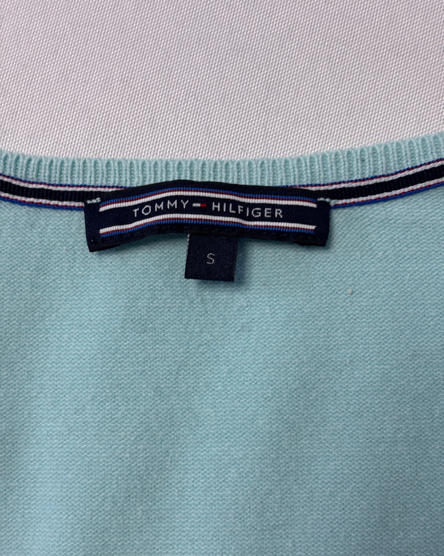 Tommy Hilfiger Mint Green V-Neck Lightweight Knit Sweater