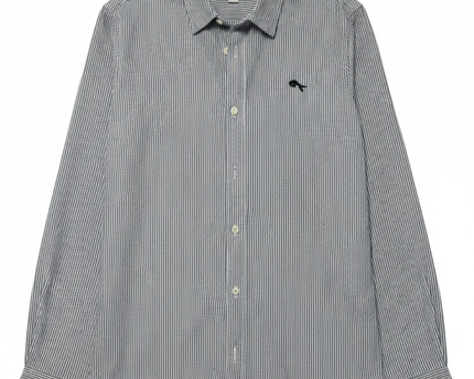 Wrangler Blue and White Striped Button-Down Shirt