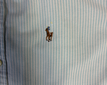 Ralph Lauren Light Blue/White Striped Slim Fit Button-Down Shirt