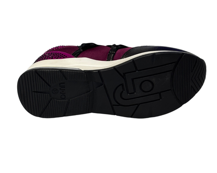 Liu Jo Purple Satin Ribbon and Crystal Embellished Sneakers