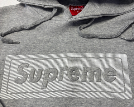 Supreme Grey Embossed Box Logo Hoodie