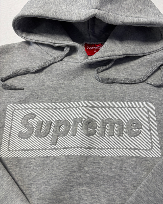 Supreme Grey Embossed Box Logo Hoodie