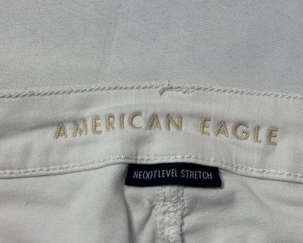 American Eagle White High-Waisted Button Fly Jegging Crop Jeans