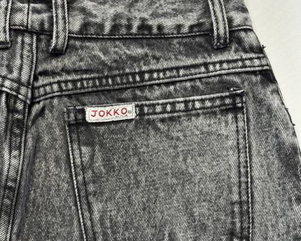 Jokko Grey Acid Wash High-Waisted Applique Denim Jeans