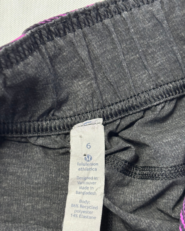 lululemon athletica Purple Wavy Print Performance Sports Shorts