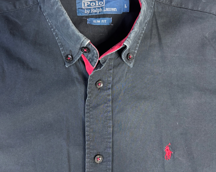 Polo by Ralph Lauren Men's Black Slim Fit Button-Down Shirt