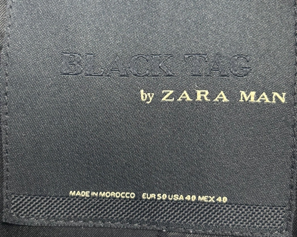 Zara Man Black Tag Wool Blend Tailored Blazer