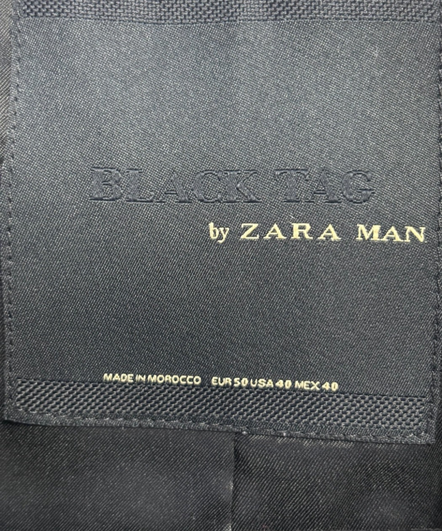 Zara Man Black Tag Wool Blend Tailored Blazer