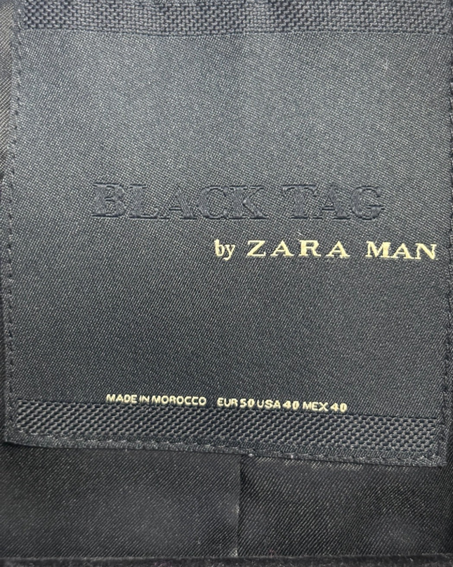 Zara Man Black Tag Wool Blend Tailored Blazer