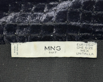 MNG SUIT Black Textured Velvet Open Front Duster Dress