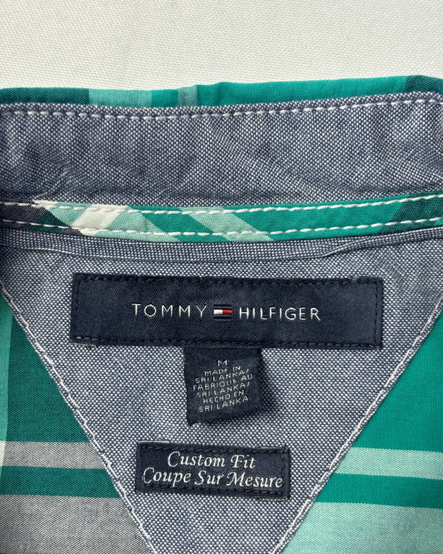 Tommy Hilfiger Green Plaid Custom Fit Long Sleeve Button-Down Shirt