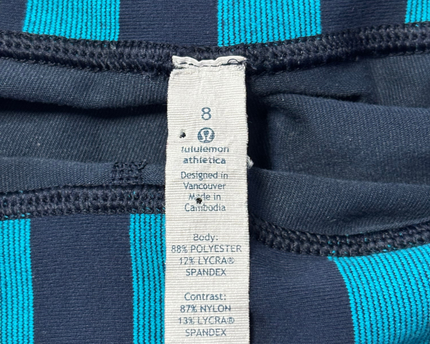 Lululemon Navy Blue Patterned Active Leggings