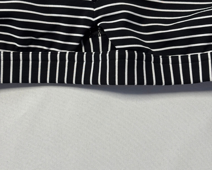 Lululemon Layer Black and White Striped Sports Bra