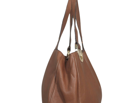 Michael Kors Brown Pebbled Leather Shoulder Bag