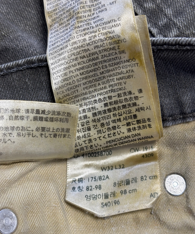 Levi's Grey Straight Leg Denim Jeans