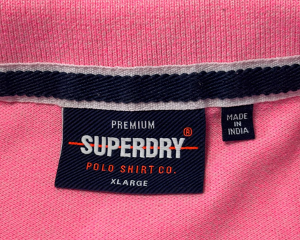 Superdry Pink Graphic Collegiate Polo Shirt